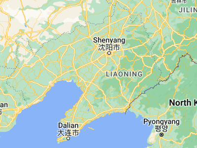 Map showing location of Anshan (41.12361, 122.99)