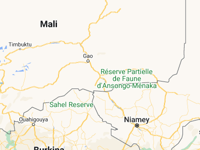 Map showing location of Ansongo (15.6597, 0.5022)