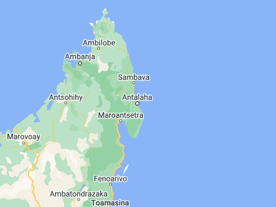 Map showing location of Antalaha (-14.90033, 50.27876)