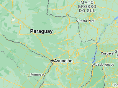 Map showing location of Antequera (-24.13333, -57.08333)