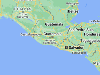 Map showing location of Antigua Guatemala (14.56111, -90.73444)