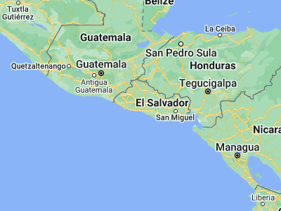 Map showing location of Antiguo Cuscatlán (13.67306, -89.24083)