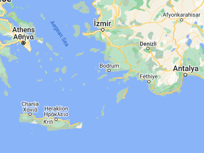 Map showing location of Antimácheia (36.81083, 27.09972)