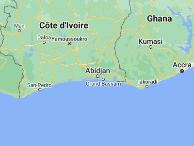 Map showing location of Anyama (5.49462, -4.05183)