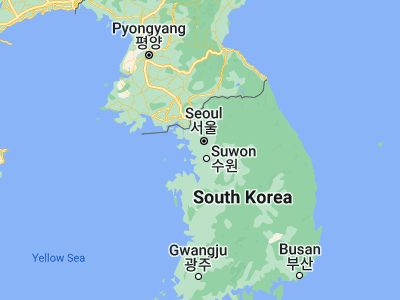 Map showing location of Anyang (37.3925, 126.92694)