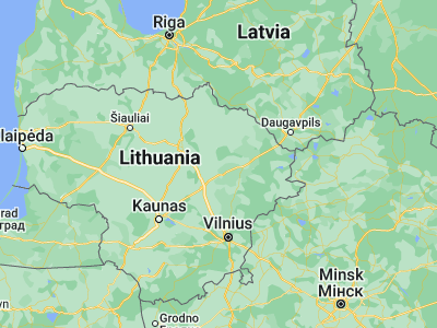 Map showing location of Anykščiai (55.52557, 25.10264)