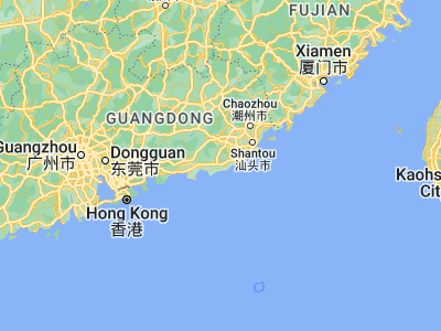 Map showing location of Aojiang (22.93831, 116.04829)