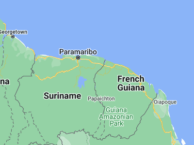 Map showing location of Apatou (5.155, -54.34722)