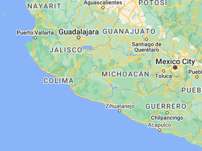 Map showing location of Apatzingán de la Constitución (19.09522, -102.35162)
