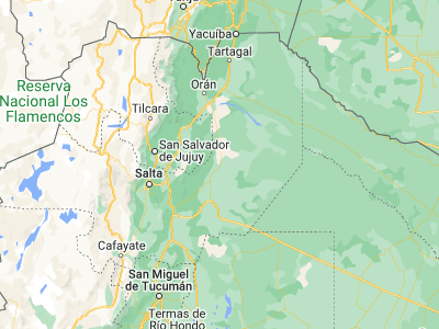 Map showing location of Apolinario Saravia (-24.43276, -63.99535)
