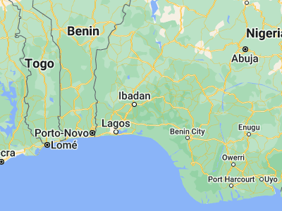 Map showing location of Apomu (7.33333, 4.18333)