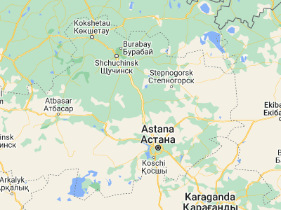 Map showing location of Aqköl (51.99374, 70.94704)