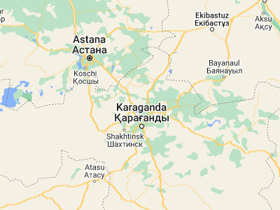Map showing location of Aqtaū (50.23587, 73.06709)