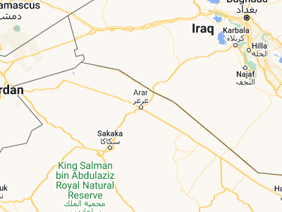 Map showing location of ‘Ar‘ar (30.97531, 41.03808)