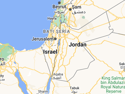 Map showing location of Ar Rabbah (31.26923, 35.73829)