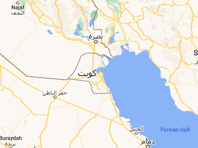 Map showing location of Ar Rābiyah (29.295, 47.93306)