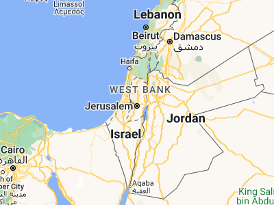 Map showing location of Ar Rām wa Ḑāḩiyat al Barīd (31.84945, 35.2342)