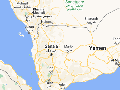 Map showing location of Ar Rawḑ (16.06145, 44.81012)
