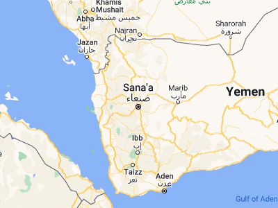 Map showing location of Ar Rawḑah (15.43251, 44.22399)