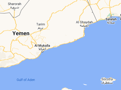 Map showing location of Ar Raydah (15.035, 50.47917)