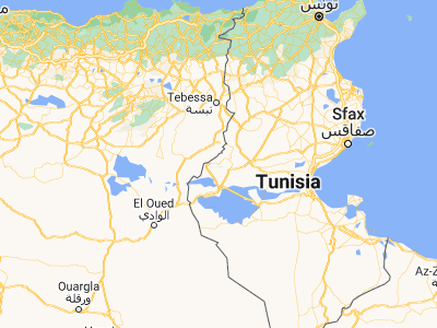 Map showing location of Ar Rudayyif (34.3827, 8.15549)