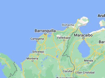 Map showing location of Aracataca (10.59181, -74.18983)