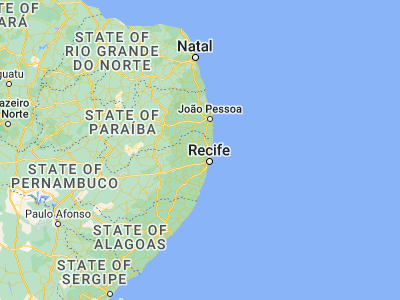 Map showing location of Araçoiaba (-7.79028, -35.09083)