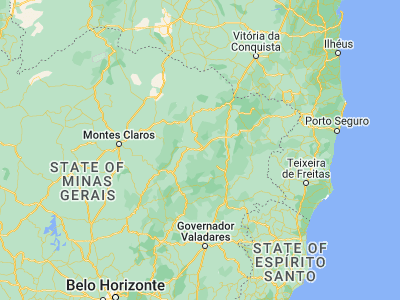 Map showing location of Araçuaí (-16.84972, -42.07028)