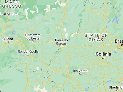 Map showing location of Aragarças (-15.8975, -52.25083)