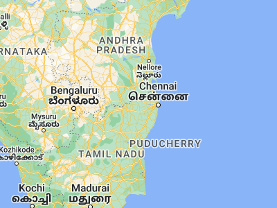 Map showing location of Arakkonam (13.08449, 79.67053)