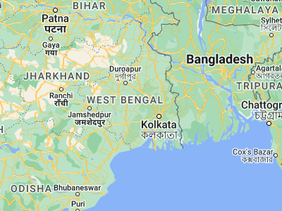 Map showing location of Arāmbāgh (22.88333, 87.78333)