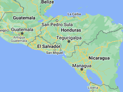 Map showing location of Aramecina (13.74222, -87.71028)