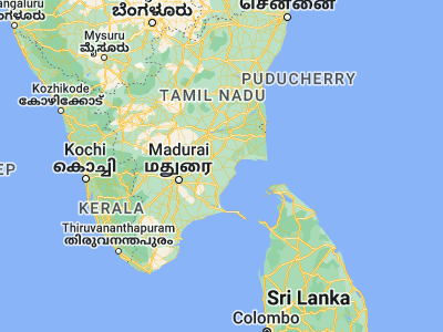 Map showing location of Arantāngi (10.17235, 78.99118)