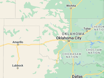 Map showing location of Arapaho (35.57783, -98.96453)