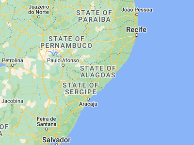 Map showing location of Arapiraca (-9.7525, -36.66111)