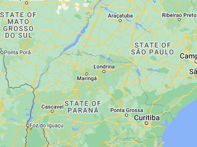 Map showing location of Arapongas (-23.41944, -51.42444)