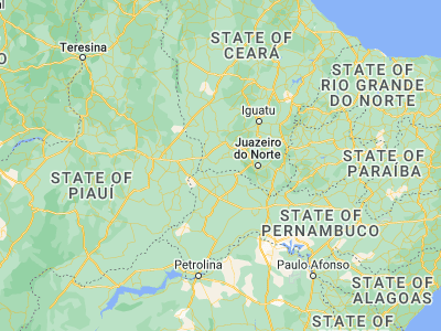 Map showing location of Araripe (-7.2125, -40.04611)