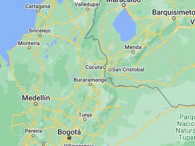 Map showing location of Arboledas (7.64233, -72.79944)