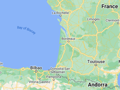 Map showing location of Arcachon (44.65, -1.16667)