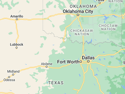 Map showing location of Archer City (33.59566, -98.62561)