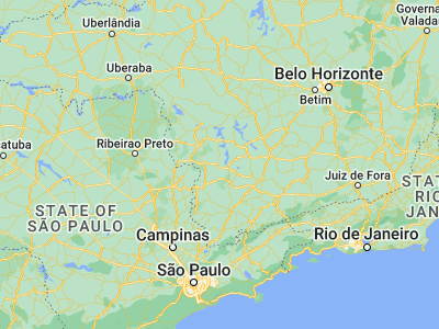 Map showing location of Areado (-21.35861, -46.14556)