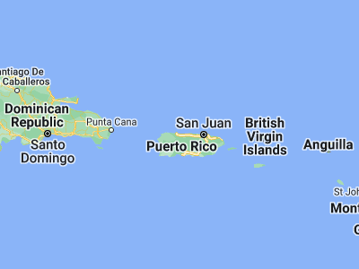 Map showing location of Arecibo (18.47244, -66.71573)
