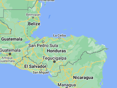 Map showing location of Arenal (15.35, -86.83333)