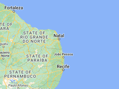 Map showing location of Arês (-6.19444, -35.16028)