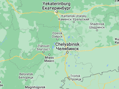 Map showing location of Argayash (55.4888, 60.8767)