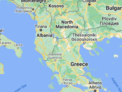 Map showing location of Árgos Orestikó (40.46667, 21.26667)