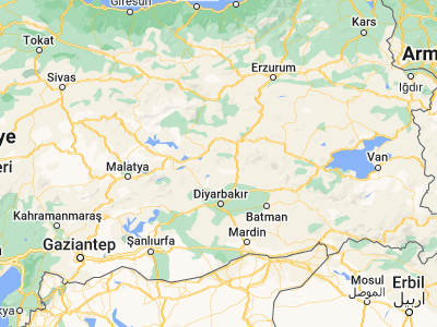 Map showing location of Arıcak (38.56389, 40.13472)