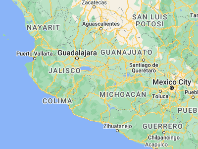 Map showing location of Ario de Rayón (20.02618, -102.34758)