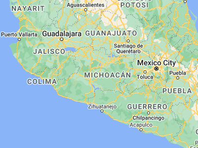Map showing location of Ario de Rosales (19.2092, -101.70701)