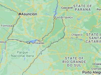 Map showing location of Aristóbulo del Valle (-27.09625, -54.89626)